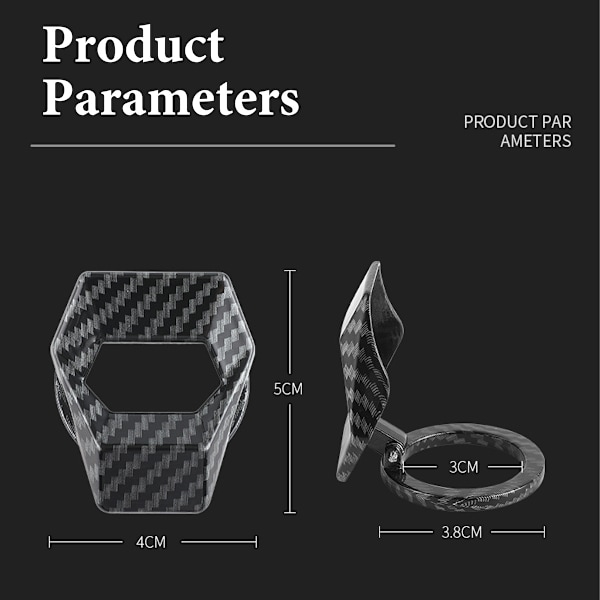 Startknappsskydd med en knapptryckning, Universal Passform Zinklegering Material Kolfiberdesign, Förbättrar Bilens Interiör
