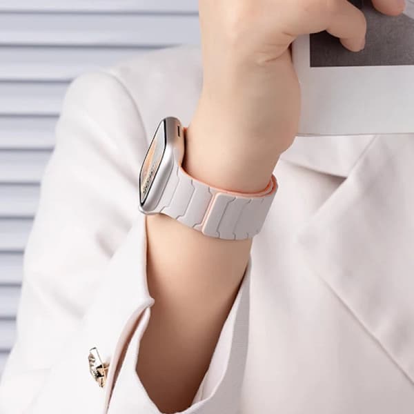 Milanese Loop Urrem til Xiaomi Mi Smart Band 8/8 NFC - Rosaguld rosaskimrande