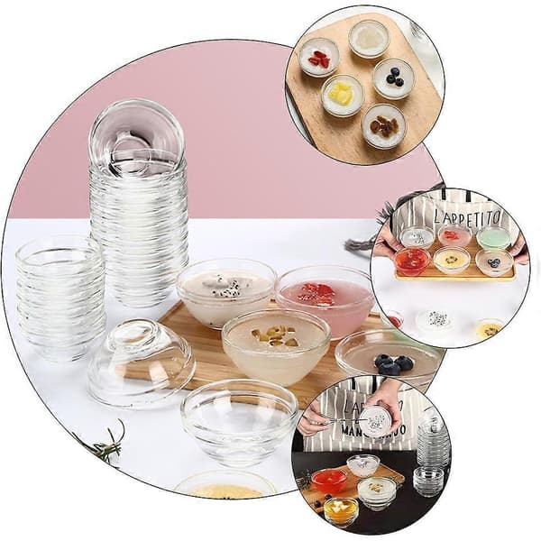 6 stk. multifunksjonelle glasskåler, puddingboller, matserveringsskåler til hjemmet