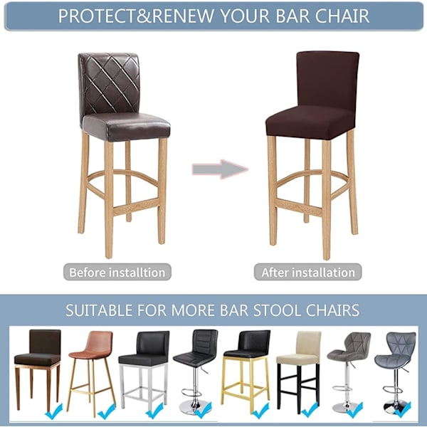 Barstolöverdrag Stretchbarstolöverdrag, Universal Hög Stolöverdrag B