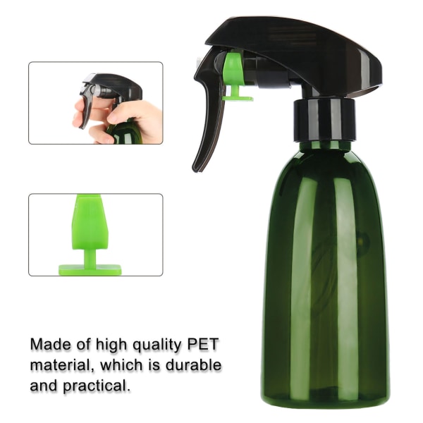 Påfyllningsbar plastsprayflaska för frisör, vattenspruta, salongs- och frisörverktyg (mörkgrön)