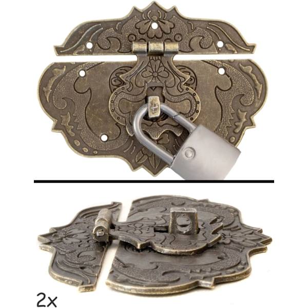 Sæt med 2 antikke bronze design jernbeslag til møbler, montering