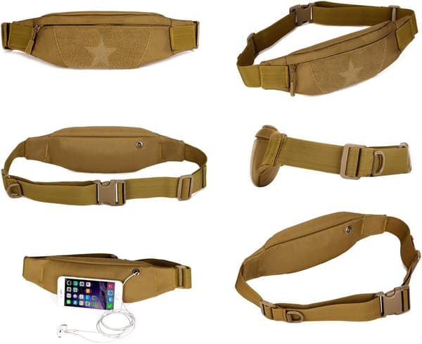 Midjeväska Fanny Pack Liten Taktisk Militär Stöldskyddsväska Passar 6