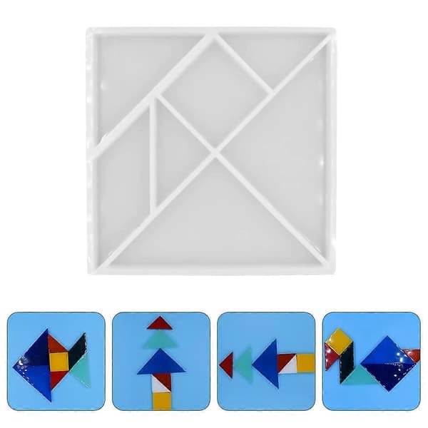 1 stk silikon Tangram-form Epoxyharpiksform DIY puslespillform