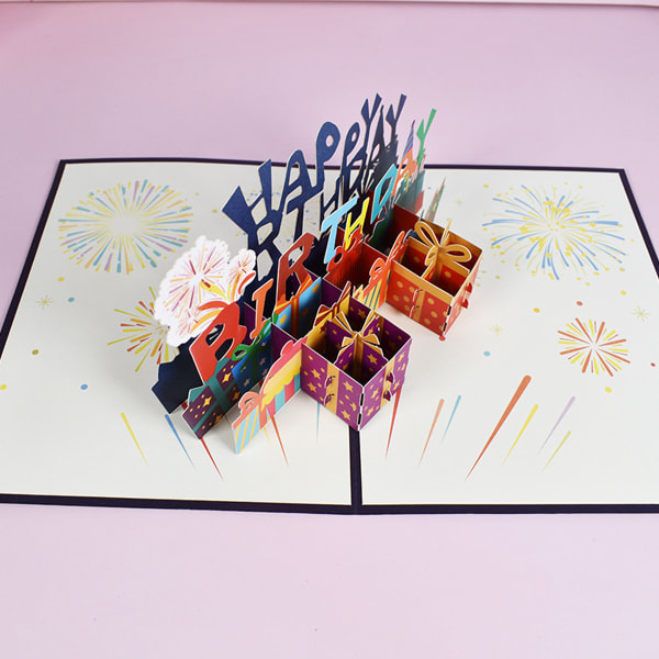 Handgjorda Happy Birthday Pop Up-kort, födelsedagskort med