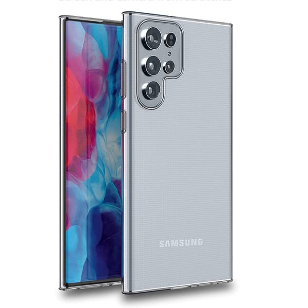 Galaxy S22 Ultra, silikonikuori, läpinäkyvä