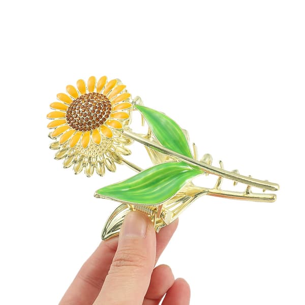 Solrosformade hårklämmor, delikat design, klämmor till