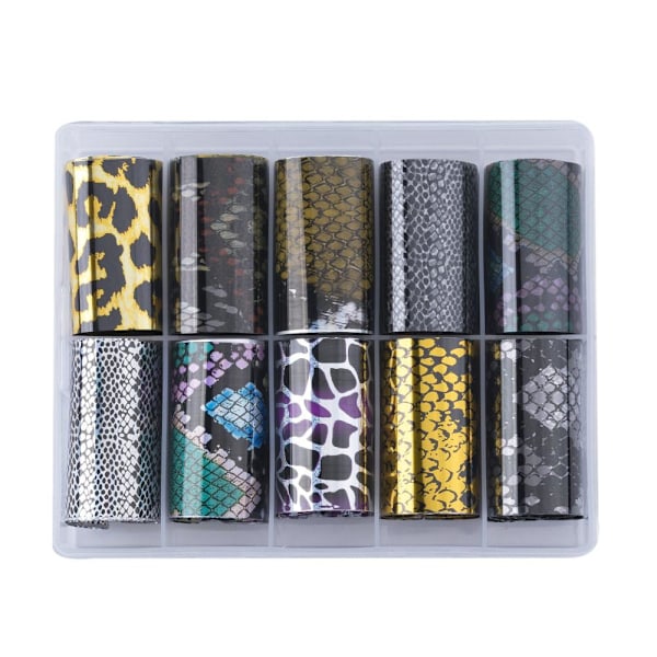 Nagelfolie / folie - Set 10 färger - 100 cm / st multifärg
