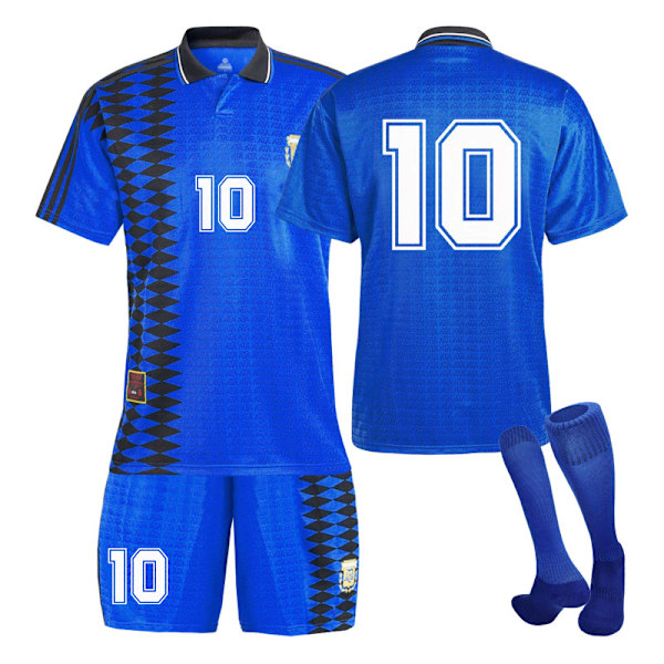 1994 Argentina Fotbollströja Borta Barn Student Träning Vuxen Kostym NO.10 NO.10 (Inga strumpor) NO.10 s NO.10 s