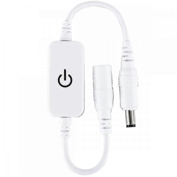 2 stk 12-24v 4a Enkelfarget LED Strip Lysstyrkekontroller På/av In-line DC Mini LED Touch (hvit)