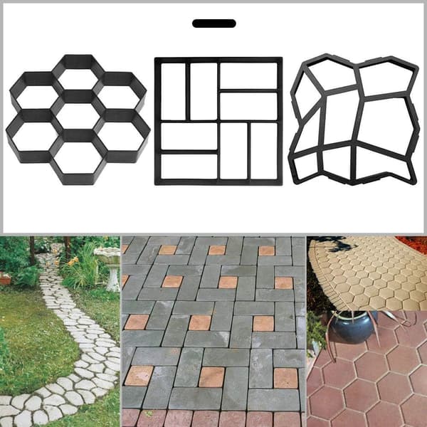 Stenform, gør-det-selv genanvendelig cementbetonform, stenfortov