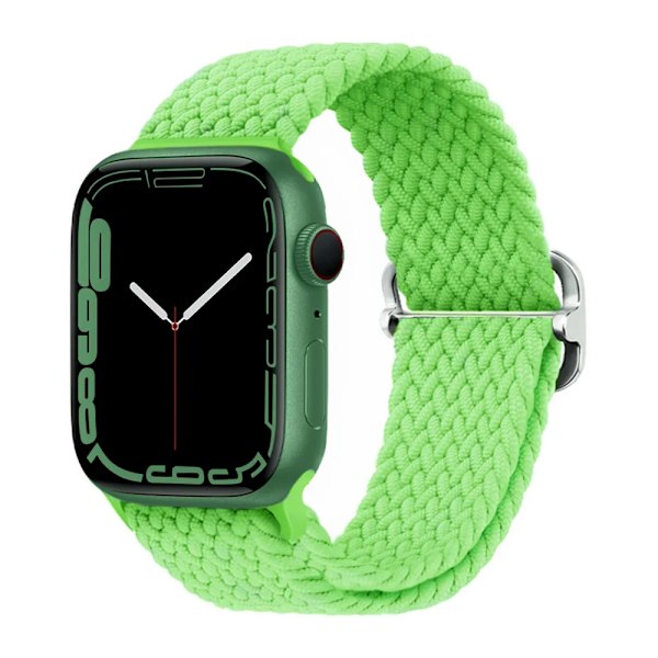 Fl?tad ?gla f?r Apple Watch Rem 44mm 40mm 45mm 41mm 42mm 38mm 49mm Elastiskt Solo armband iWatch series 9 se 7 5 6 Ultra2 Band 49.Pistachio Green 49.