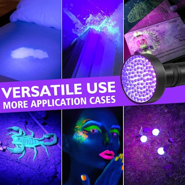UV-taskulamppu, 100 kpl LED musta valo taskulamppu 395nm UV-lamppuilmaisin
