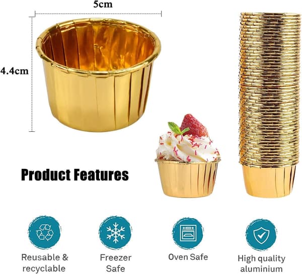 50 stk. Folie Bakekopper, Cupcakeformer, Mini Cupcakeformer, Cu