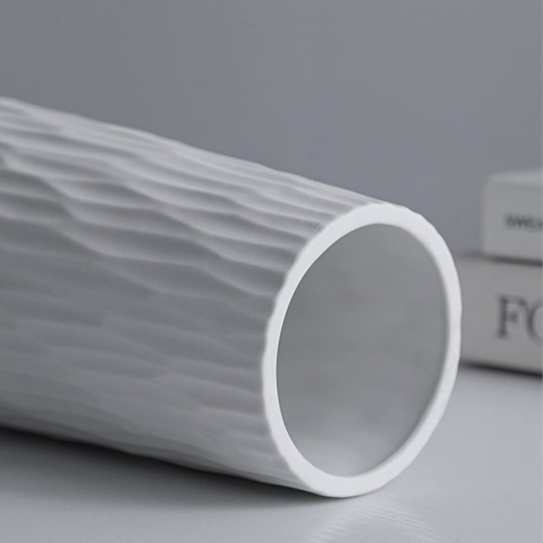 Multifunktionell Modern Minimalistisk Vas, Djärv Geometrisk Design för Dekoration på Soffbord, Säker Förpackning Säkerställer Säker Ankomst (Vit, 12,4x25,5x7,5cm)