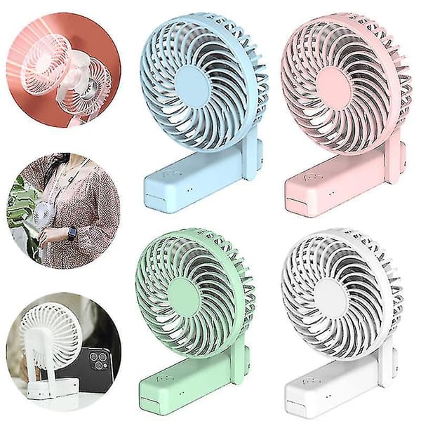 Håndholdt USB-ventilator Foldbar Bordmodel Lille Elektrisk Ventilator Camping Kontor Mini Lille Ventilator