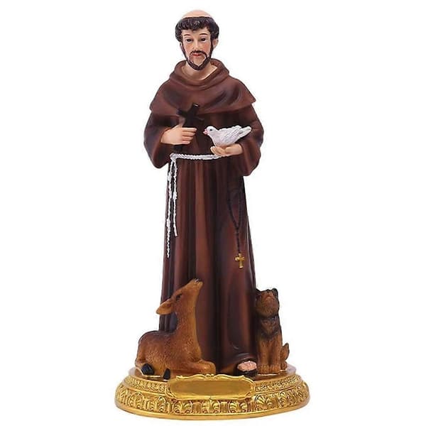 St. Frans-statue håndmalt harpiksstatuefigur julegave