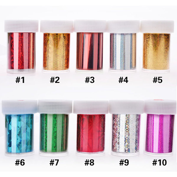Nagelfolie nageldekorationer, 50 färger! NR 8