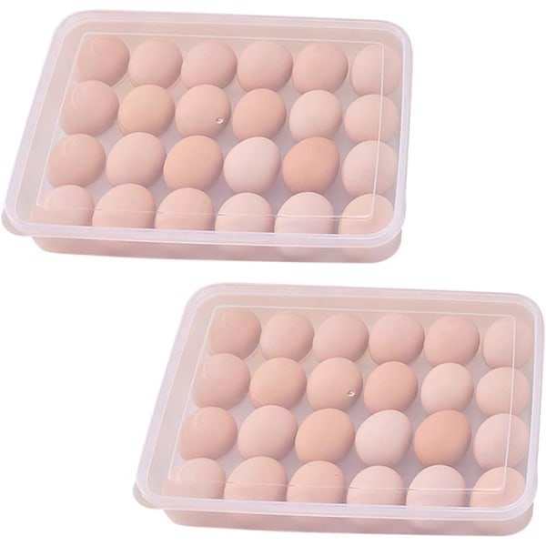 Ägghållare för kylskåp, PP-plastkonstruktion Klar förvaringsbehållare för mångsidig äggbricka (2-pack)