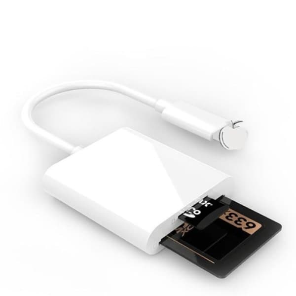Multikortleser for iPhone med Lightning-kontakt for SD TF-minnekort 1 til 2