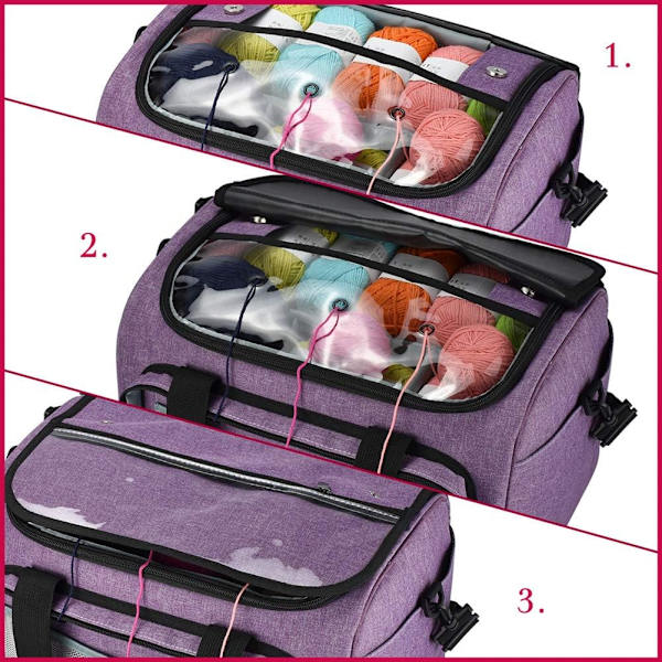 Stor Strikkepose, Strikkepose Opbevaring til Tekstilgarn, Strikke