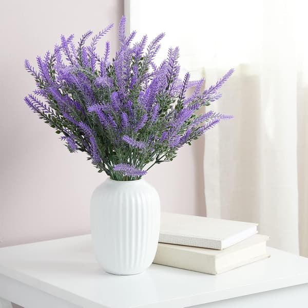 Flocking Lavendel - Lilla Kunstig Lavendel Blomsterbunt -12