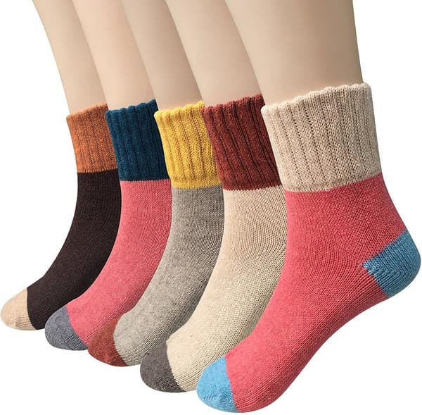 Ullstrumpor - 5-pack damstrumpor, vintage vinterstrumpor