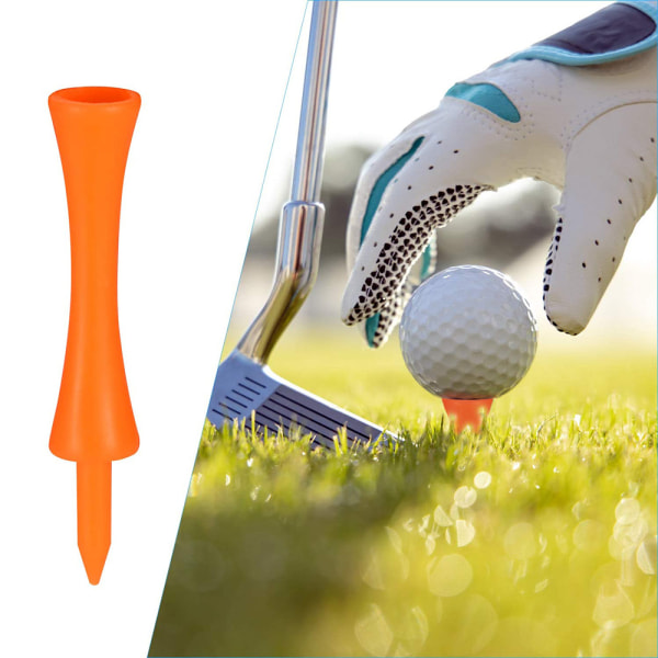100 stycken 70mm orange plast golf tees, hållbar golf
