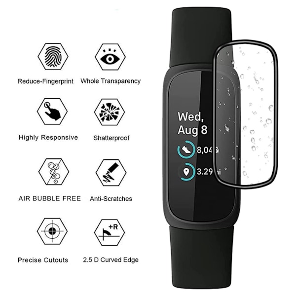 Heltäckande Skärmskydd Fitbit Inspire 3 Svart