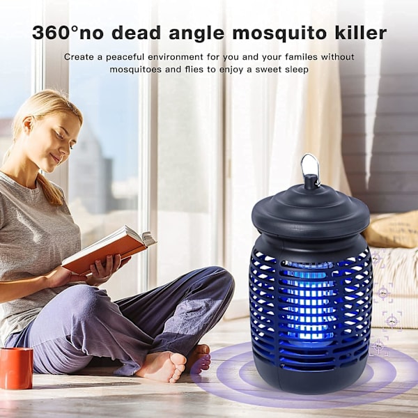 Miljövänlig Insektsdödare, Högeffektiv Skadedjursbekämpare, Vattentät Design för Oavbruten Utomhusbruk, 15W UV-Ljusteknik, Inomhus Insektskontroll