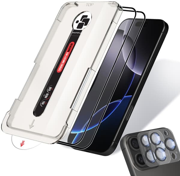 iPhone 16 Pro Screen Protector, Lens Protector, Tempered Glass, 6.3 inch, Bubble and Dust Free 16 Pro