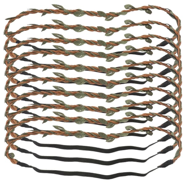 10 stk vevd pannebånd DIY-materiale krans hodeplaggmateriale brun