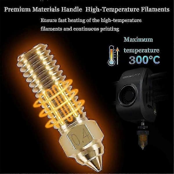 10 stk. K1 Messing Dyser Kit, 3d Printer 10 stk. Højhastigheds 0,4 mm Dyser Kit Til K1, K1 Max