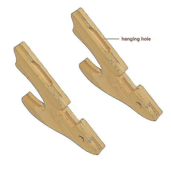 2-pack svärdshållare i bambu med träfinish, väggfäste för samurajsvärd, katana, wakizashi, tanto och Genji-svärd