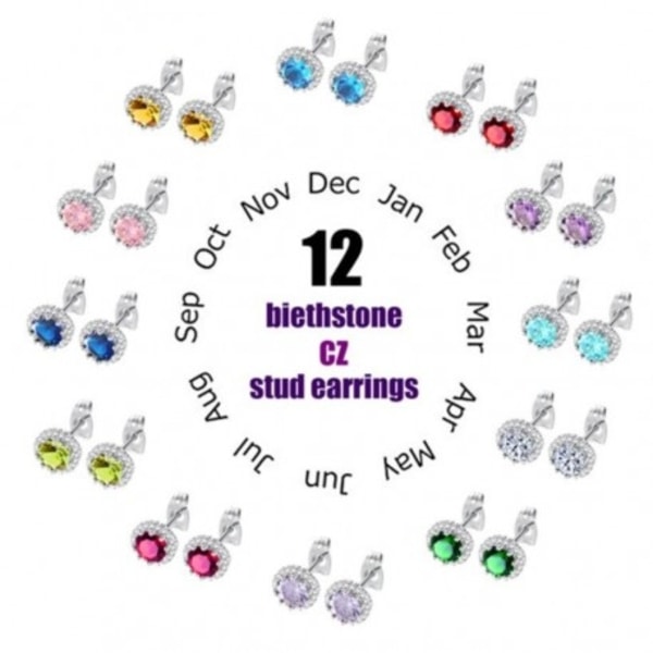 Klassisk Birthstone Örhänge Röd