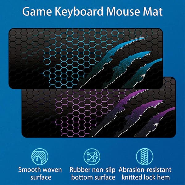Musematte Tykk Honeycomb Design Vanntett Svettetett Sklisikkert Teppe Stor Spill Tastatur Musematte Datatilbehør