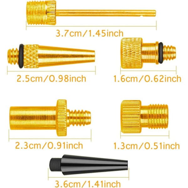 Cykelventiladapter 15 stk. Cykelventiladapter, boldpumpenål, standard luftpumpe cykelventiladapter, luftkompressor, volleyball, bold