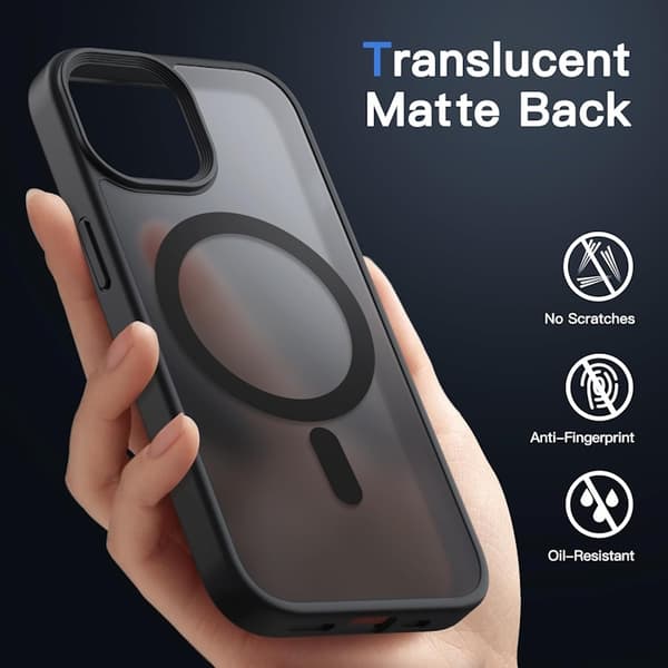iPhone 13 Pro - MagSafe MagMat Frostet Mat Sort Cover