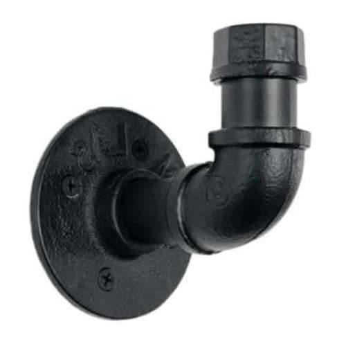 Vintage industrielle rørknagerækker, solid jernkonstruktion til entreer, badeværelser og mere, galvaniseret sort finish, multifunktionel kraftig