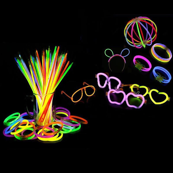 Glow Sticks, Neon Halsband Party Tillbehör För Kreativ Glow Party Upplevelse, Säker Giftfri Långvarig Vattentät Engångs Glowsticks Storpack