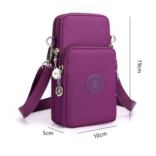 Vattentät nylon söt crossbody mobiltelefon plånbok väska för kvinnor