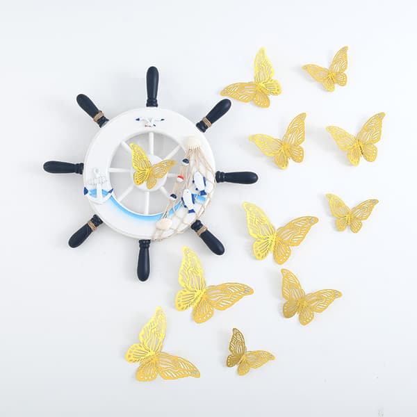 36 stk., 3D Sommerfugle Dekoration Papir, Rosaguld Sommerfugle