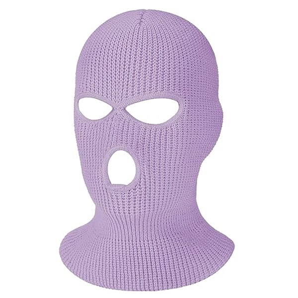 3-Hål Stickad Full Face Cover Skid Mask, Vinter Balaclava Varm Stickad Mössa för Utomhussporter