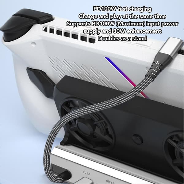 til Steam Deck Dockingstation 10 i 1 til Rog Ally Dock med 5 USB 3.0 2.0 Dobbelt Køleventilator HD Multimedia Interface 4K Ved 60Hz 100W Opladning