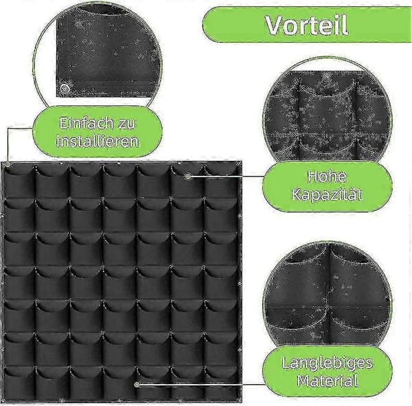 Vertikal Hängande Trädgård, 6 Fickor Växtkrukor, Innovativ Layout, Vattentät, Väggmontering