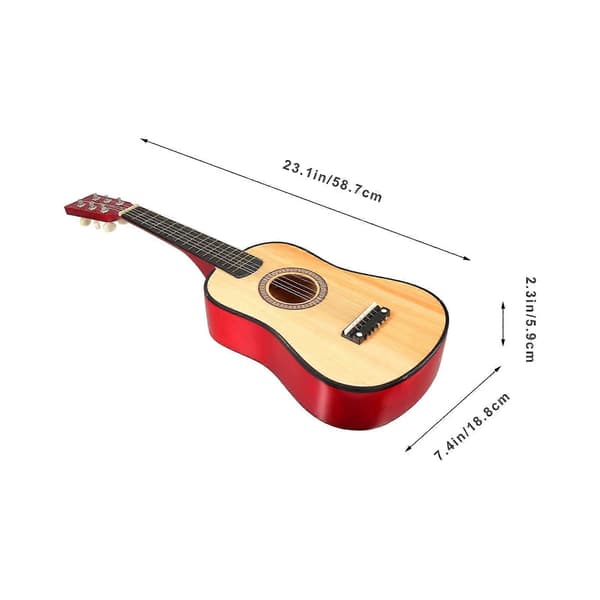 23 tums folklig akustisk gitarr Nybörjarmusikinstrument 6-strängad gitarr (träfärg)
