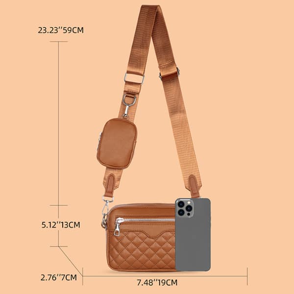 Brun Rhombus Skuldertaske Messenger Taske