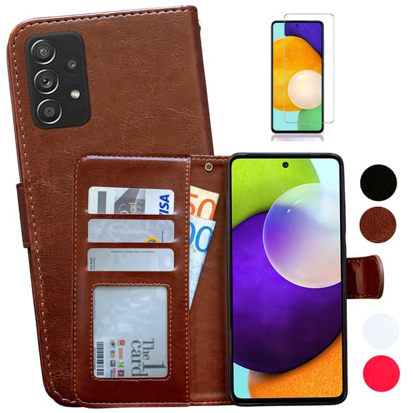 Galaxy A13 4G, Lædercover, Beskyttelse, Rosa Rosa