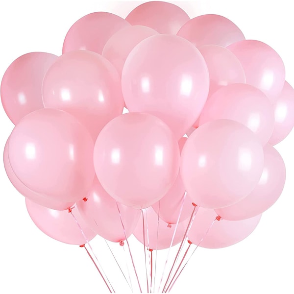 Hållbara miljövänliga ballonger för babyshower, pastellrosa latexballonger perfekta för flickor, kvinnor, män, dekorationer, högkvalitativ bröllopsdekor