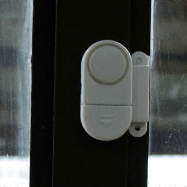 Trådlös magnetisk sensor dörr fönster inträde säkerhet inbrottslarm klocka för hem/kontor (vit)